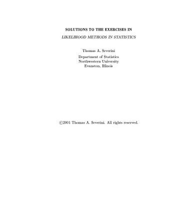 خرید و دانلود نسخه کامل کتاب Likelihood Methods in Statistics Solutions Manual
