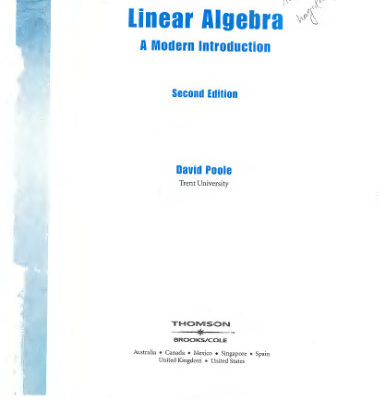 خرید و دانلود نسخه کامل کتاب Linear Algebra: A Modern Introduction