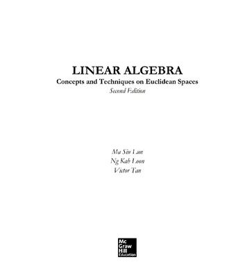 خرید و دانلود نسخه کامل کتاب Linear Algebra: Concepts and Techniques on Euclidean Spaces