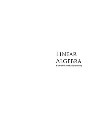خرید و دانلود نسخه کامل کتاب Linear Algebra: Examples and Applications