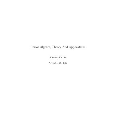 خرید و دانلود نسخه کامل کتاب Linear Algebra, Theory And Applications