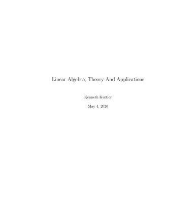 خرید و دانلود نسخه کامل کتاب Linear Algebra, Theory And Applications