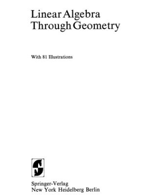 خرید و دانلود نسخه کامل کتاب Linear Algebra Through Geometry