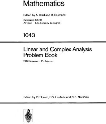 خرید و دانلود نسخه کامل کتاب Linear and Complex Analysis Problem Book: 199 Research Problems (English, German and French Edition)