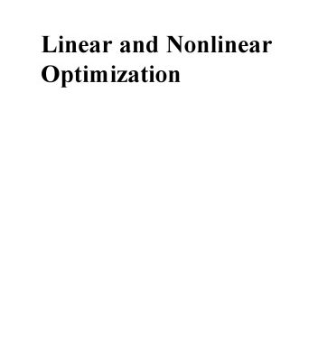 خرید و دانلود نسخه کامل کتاب Linear and nonlinear optimization