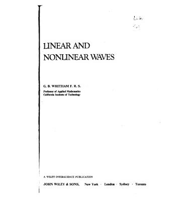 خرید و دانلود نسخه کامل کتاب Linear and Nonlinear Waves (Pure and Applied Mathematics)