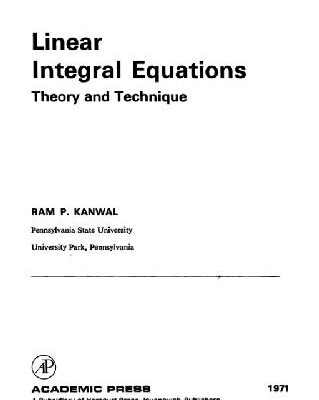 خرید و دانلود نسخه کامل کتاب Linear integral equations: theory and technique