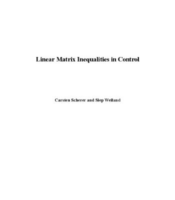 خرید و دانلود نسخه کامل کتاب Linear matrix inequalities in control