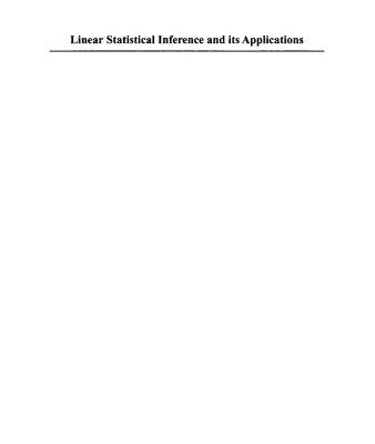 خرید و دانلود نسخه کامل کتاب Linear statistical inference and its applications