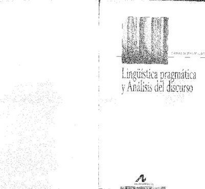 خرید و دانلود نسخه کامل کتاب Lingüística pragmática y análisis del discurso