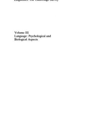 خرید و دانلود نسخه کامل کتاب Linguistics: The Cambridge Survey: Volume 3, Language: Psychological and Biological Aspects (Linguistics, the Cambridge Survey)