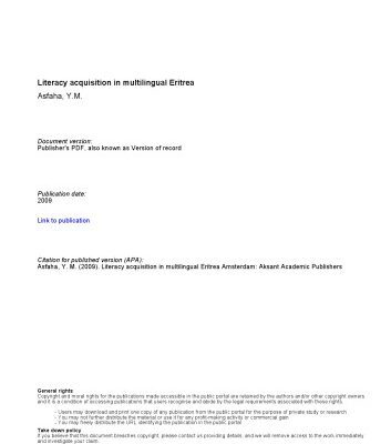 خرید و دانلود نسخه کامل کتاب Literacy acquisition in multilingual Eritrea