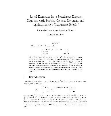 خرید و دانلود نسخه کامل کتاب Local estimates for a semilinear elliptic equation with Sobolev critical exponent and application to a uniqueness result