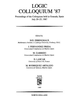 خرید و دانلود نسخه کامل کتاب Logic Colloquium’87, Proceedings of the Colloquium held in Granada