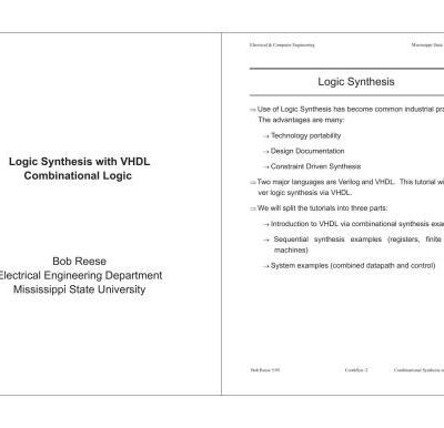 خرید و دانلود نسخه کامل کتاب Logic Synthesis with VHDL Combinational Logic