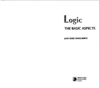خرید و دانلود نسخه کامل کتاب Logic. The basic aspects