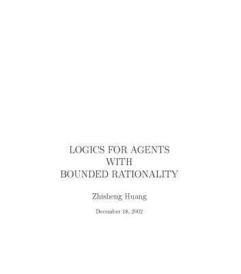 خرید و دانلود نسخه کامل کتاب Logics for Agents with Bounded Rationality [PhD Thesis]