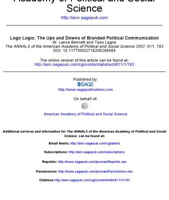 خرید و دانلود نسخه کامل کتاب Logo Logic: The Ups and Downs of Branded Political Communication