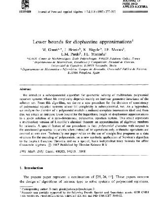 خرید و دانلود نسخه کامل کتاب Lower bounds for diophantine approximations