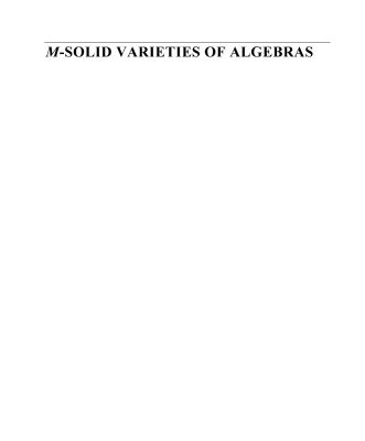 خرید و دانلود نسخه کامل کتاب M-Solid Varieties of Algebras