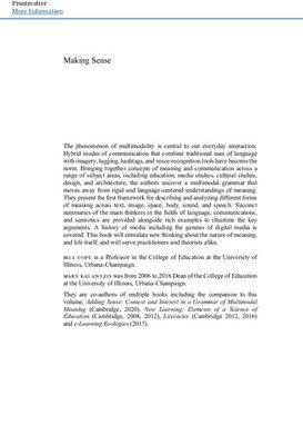 خرید و دانلود نسخه کامل کتاب Making Sense: Reference, Agency, and Structure in a Grammar of Multimodal Meaning
