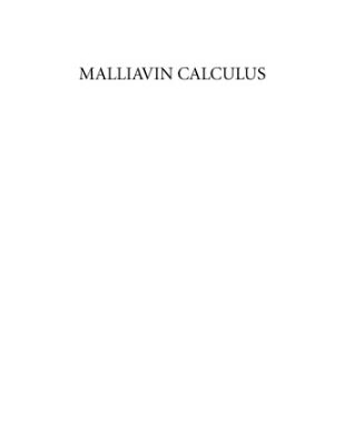 خرید و دانلود نسخه کامل کتاب Malliavin Calculus with Applications to Stochastic Partial Differential Equations