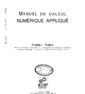 خرید و دانلود نسخه کامل کتاب Manuel du calcul numerique applique