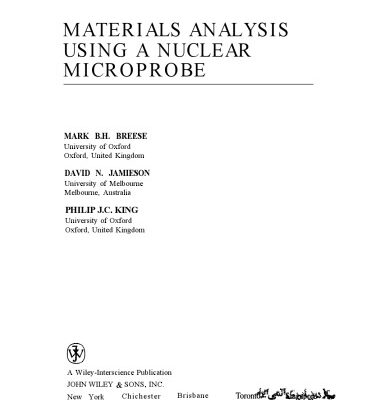 خرید و دانلود نسخه کامل کتاب Materials Analysis Using a Nuclear Microprobe