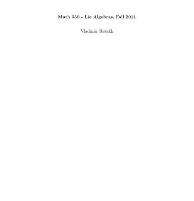 خرید و دانلود نسخه کامل کتاب Math 550 – Lie Algebras, Fall 2011