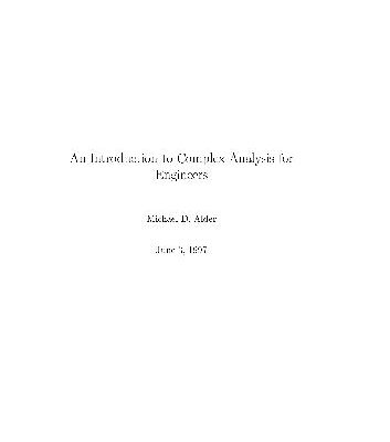 خرید و دانلود نسخه کامل کتاب Math. An Introduction to Complex Analysis for Engineers