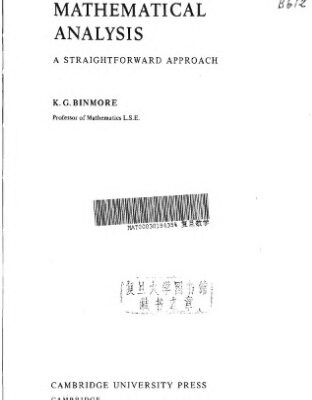 خرید و دانلود نسخه کامل کتاب Mathematical Analysis – A Straightforward Approach