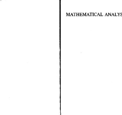 خرید و دانلود نسخه کامل کتاب Mathematical Analysis