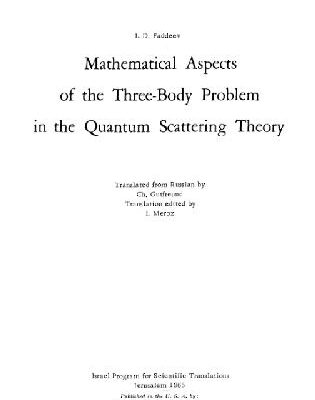 خرید و دانلود نسخه کامل کتاب Mathematical Aspects of the Three-Body Problem in the Quantum Scattering Theory(LL)