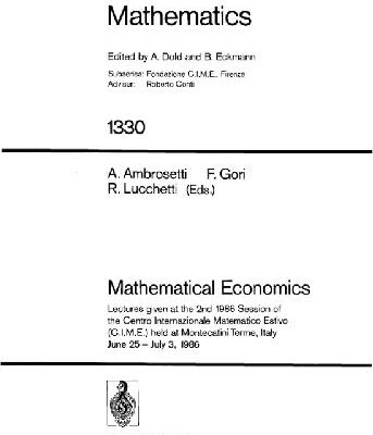 خرید و دانلود نسخه کامل کتاب Mathematical Economics