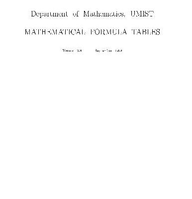 خرید و دانلود نسخه کامل کتاب Mathematical Formula Tables