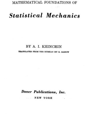 خرید و دانلود نسخه کامل کتاب Mathematical foundations of statistical mechanics