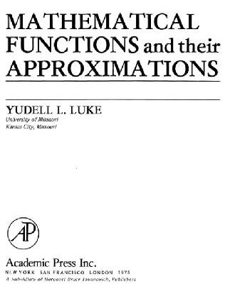 خرید و دانلود نسخه کامل کتاب Mathematical functions and their approximations