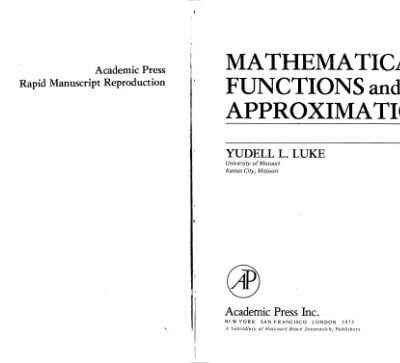 خرید و دانلود نسخه کامل کتاب Mathematical functions and their approximations