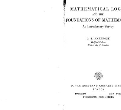 خرید و دانلود نسخه کامل کتاب Mathematical logic and the foundations of mathematics