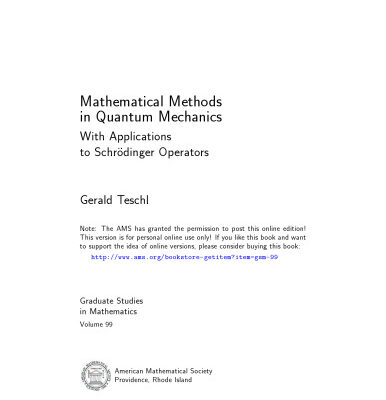 خرید و دانلود نسخه کامل کتاب Mathematical methods in quantum mechanics: With applications to Schrodinger operators