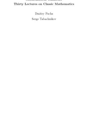 خرید و دانلود نسخه کامل کتاب Mathematical Omnibus: Thirty Lectures on Classic Mathematics