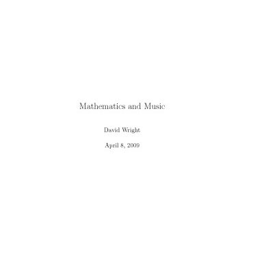 خرید و دانلود نسخه کامل کتاب Mathematics and Music