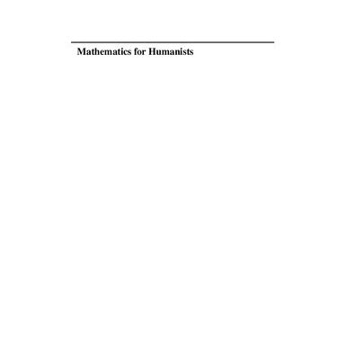 خرید و دانلود نسخه کامل کتاب Mathematics for Humanists