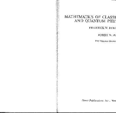 خرید و دانلود نسخه کامل کتاب Mathematics of Classical and Quantum Physics