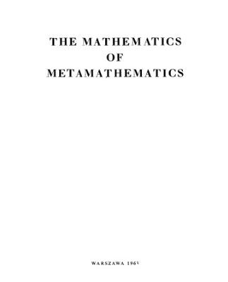 خرید و دانلود نسخه کامل کتاب Mathematics of Metamathematics