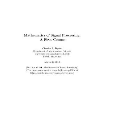خرید و دانلود نسخه کامل کتاب Mathematics of Signal Processing: A First Course