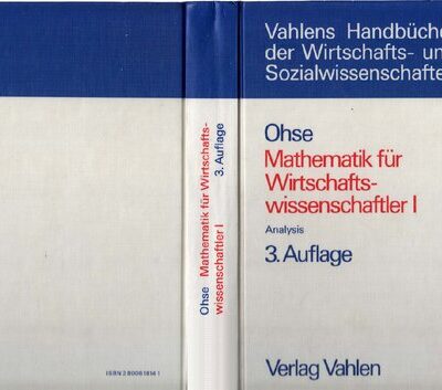 خرید و دانلود نسخه کامل کتاب Mathematik für Wirtschaftswissenschaftler I, Analysis