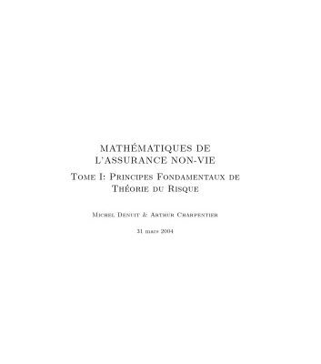 خرید و دانلود نسخه کامل کتاب Mathématiques de l’Assurance Non Vie, tome 1