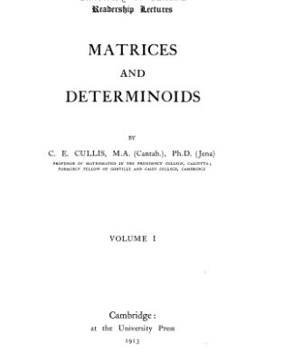 خرید و دانلود نسخه کامل کتاب Matrices and determinoids