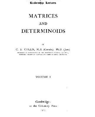 خرید و دانلود نسخه کامل کتاب Matrices and Determinoids